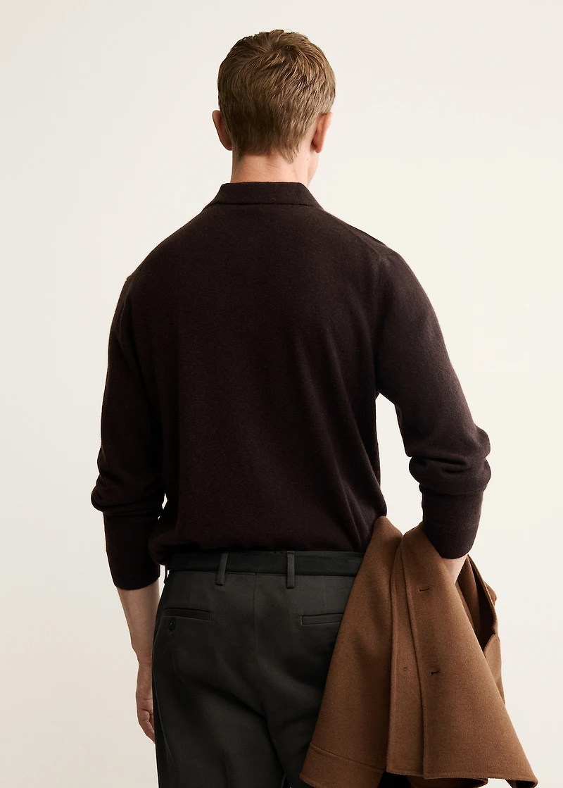 100% cashmere polo sweater