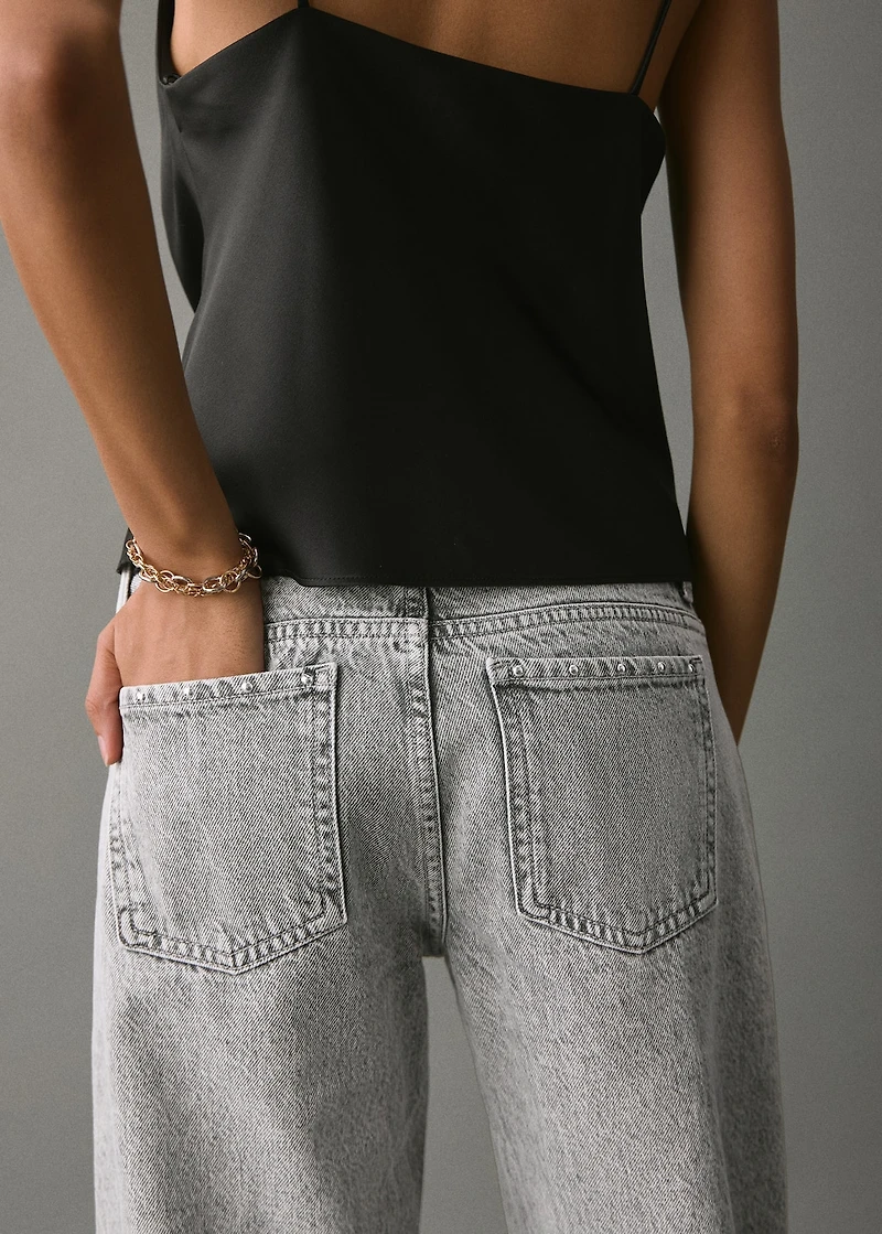 Straight-fit jeans with studs