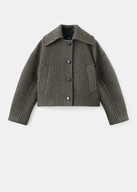 Houndstooth wool jacket
