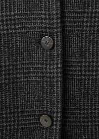 Checked wool-blend coat