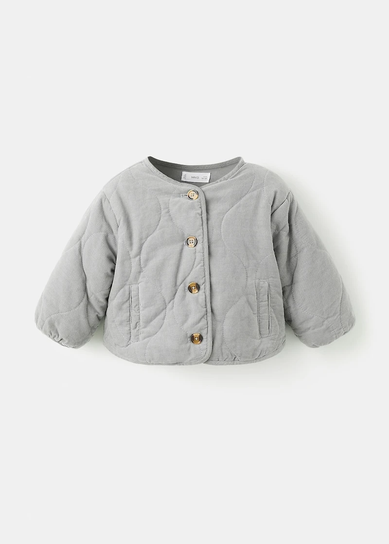 Corduroy quilted coat