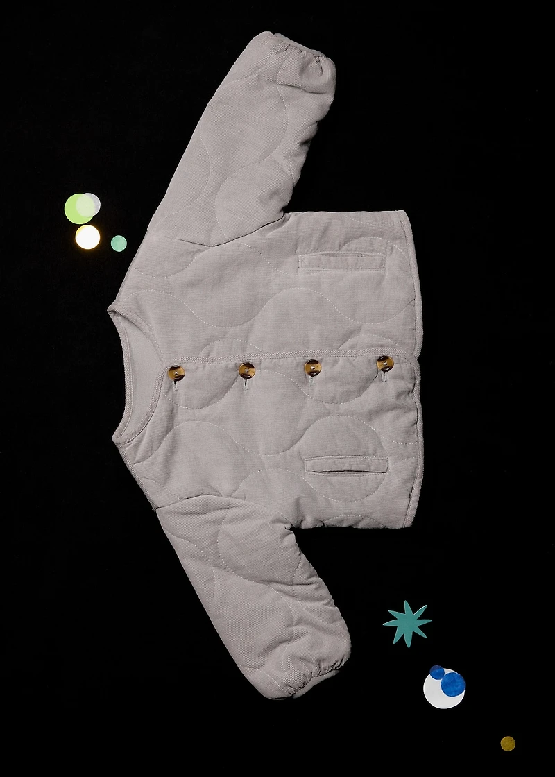 Corduroy quilted coat