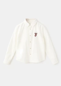 Shirt with reindeer embroidery