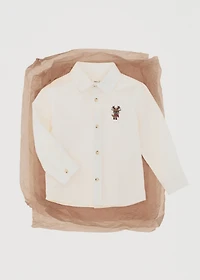 Shirt with reindeer embroidery