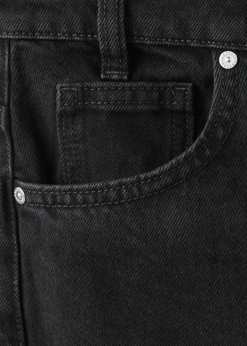 Wide-leg mid-rise jeans with a crossover waistband