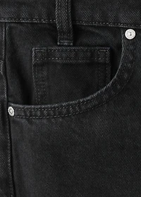 Wide-leg mid-rise jeans with a crossover waistband