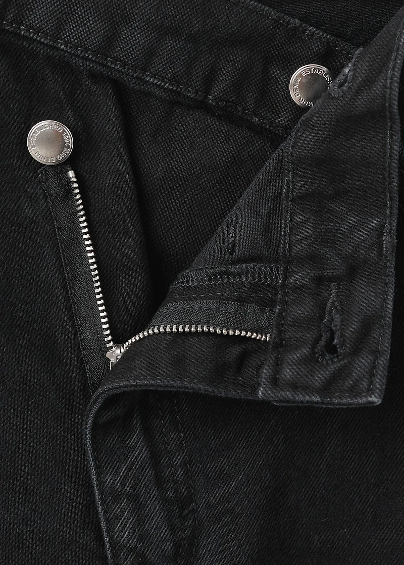 Wide-leg mid-rise jeans with a crossover waistband