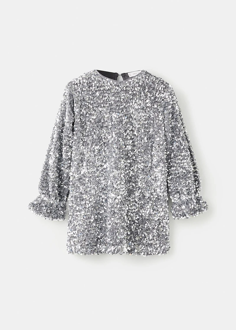 Long-sleeved sequin dress
