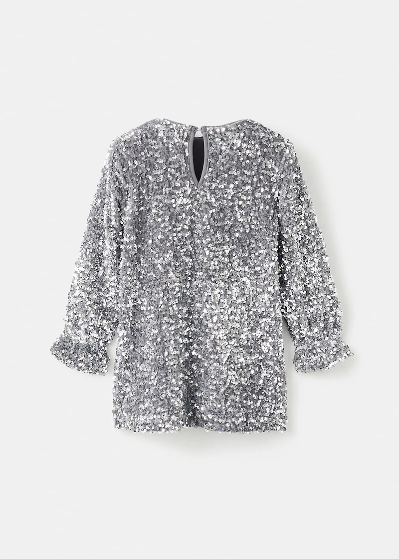 Long-sleeved sequin dress
