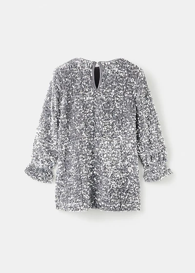 Long-sleeved sequin dress