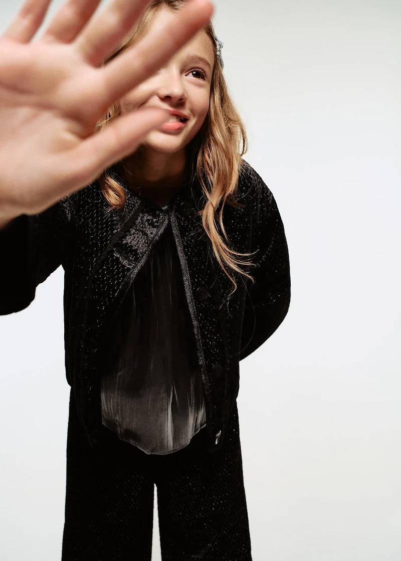 Lurex jacket with buttons