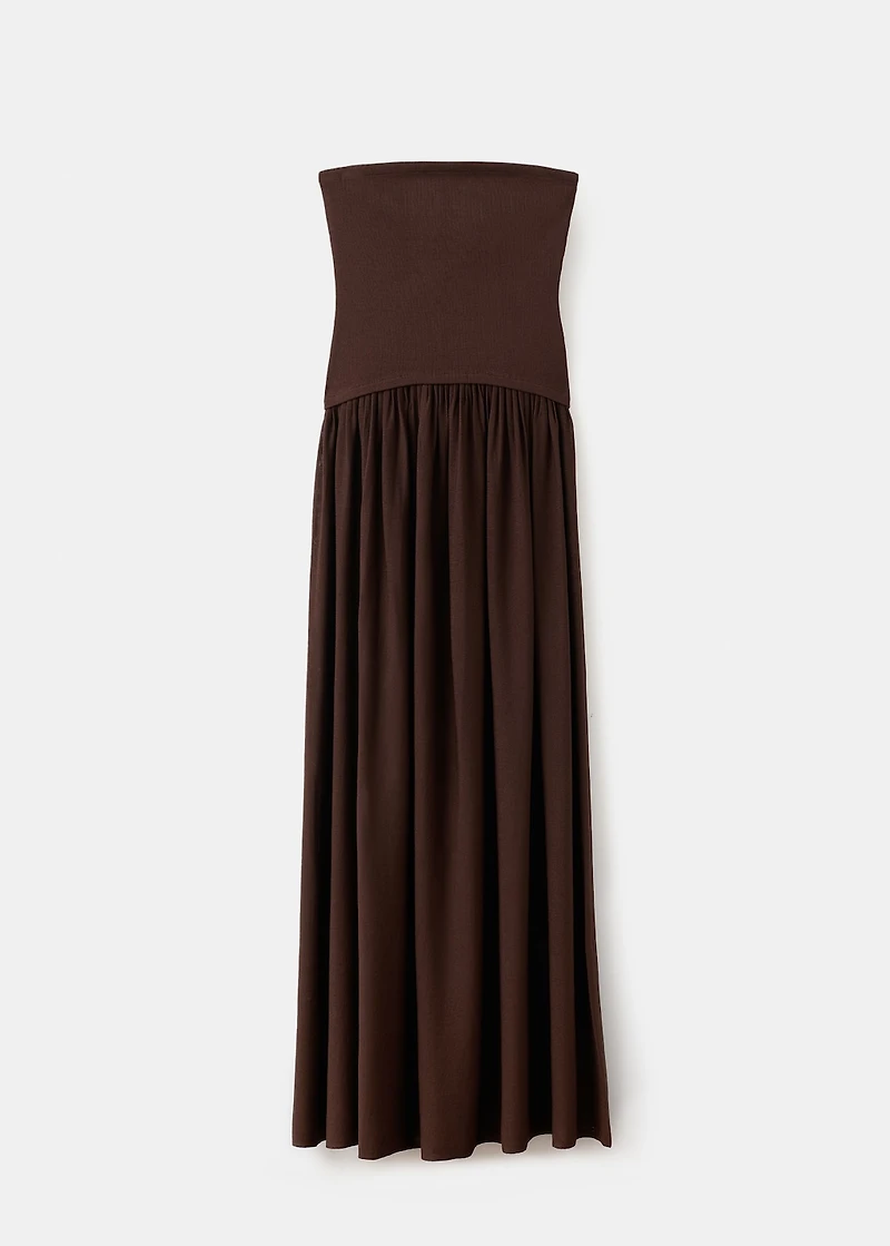 Combined strapless dress