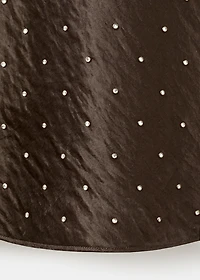 Satin crinkle-effect dress with crystals