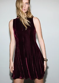 Velvet dress with seams
