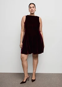 Velvet dress with seams