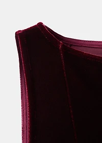 Velvet dress with seams