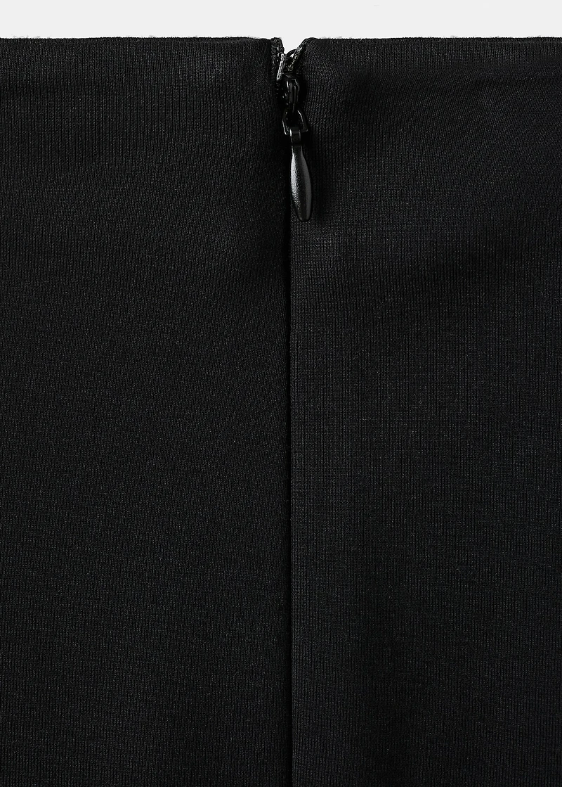 Fine-knit feather capri trousers