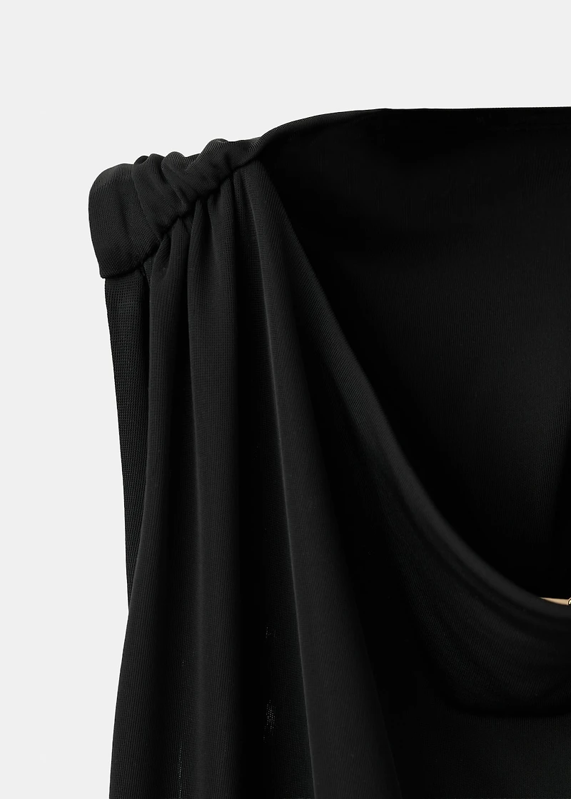 Draped dress with metallic detail