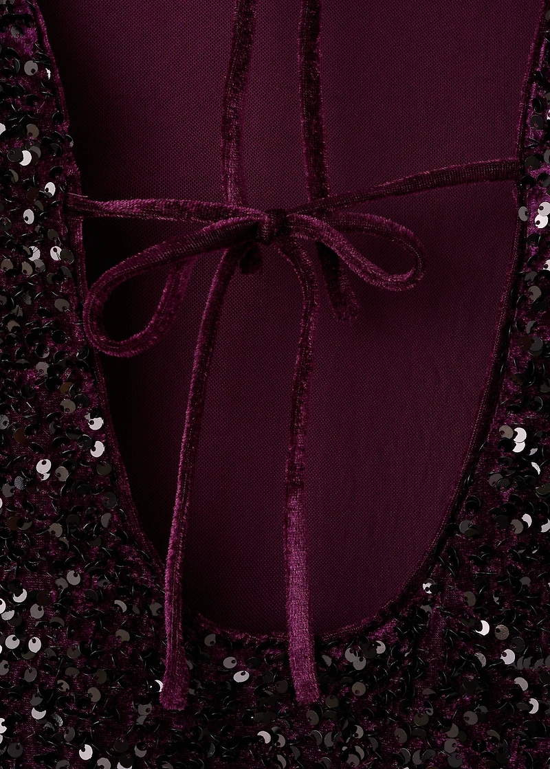 Sequin dress with open back