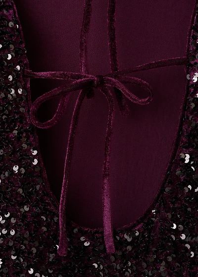 Sequin dress with open back