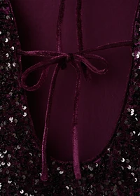Sequin dress with open back