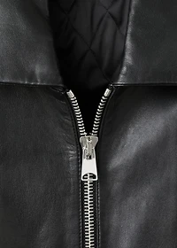 Leather bomber jacket