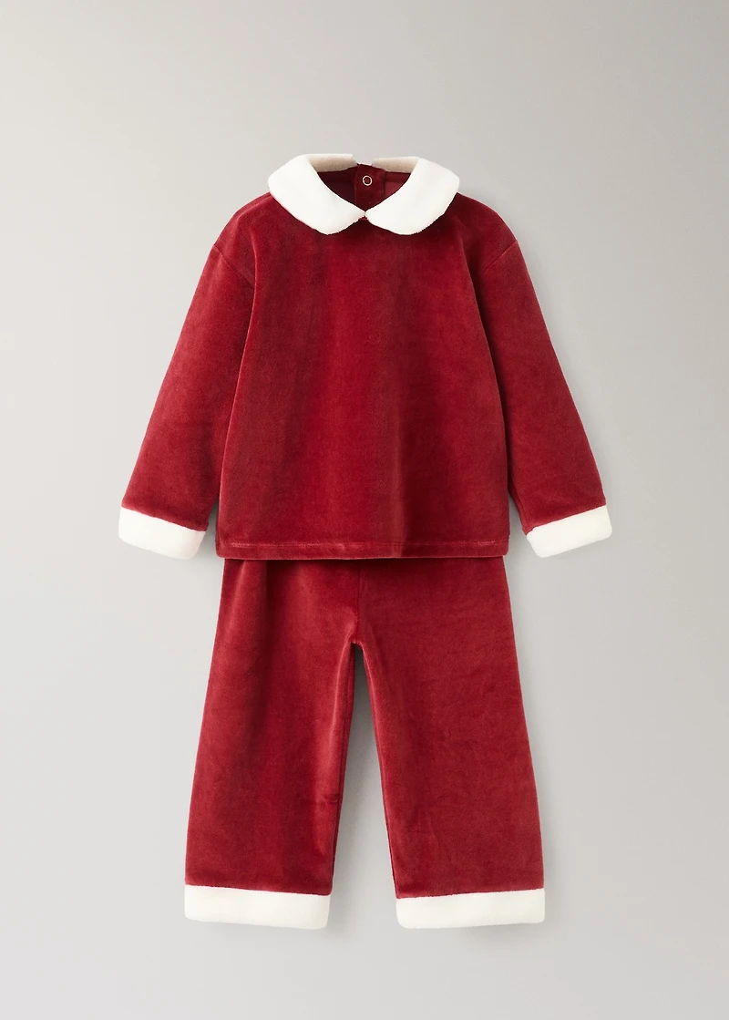 Children's Christmas cotton velour pajamas