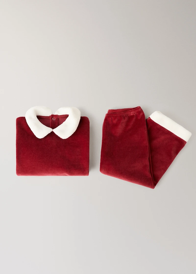 Children's Christmas cotton velour pajamas