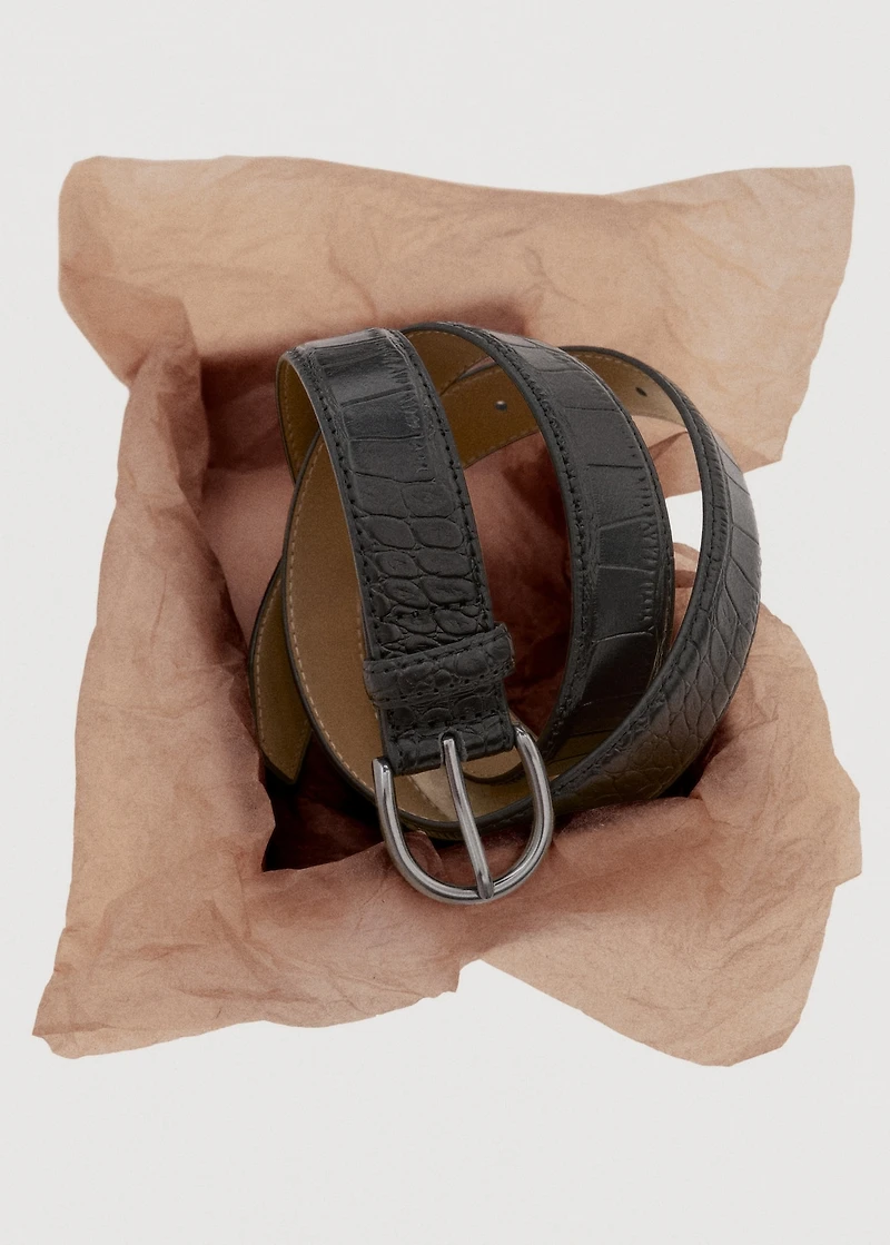 100% beaten leather belt