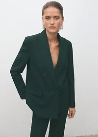 Double-breasted suit blazer