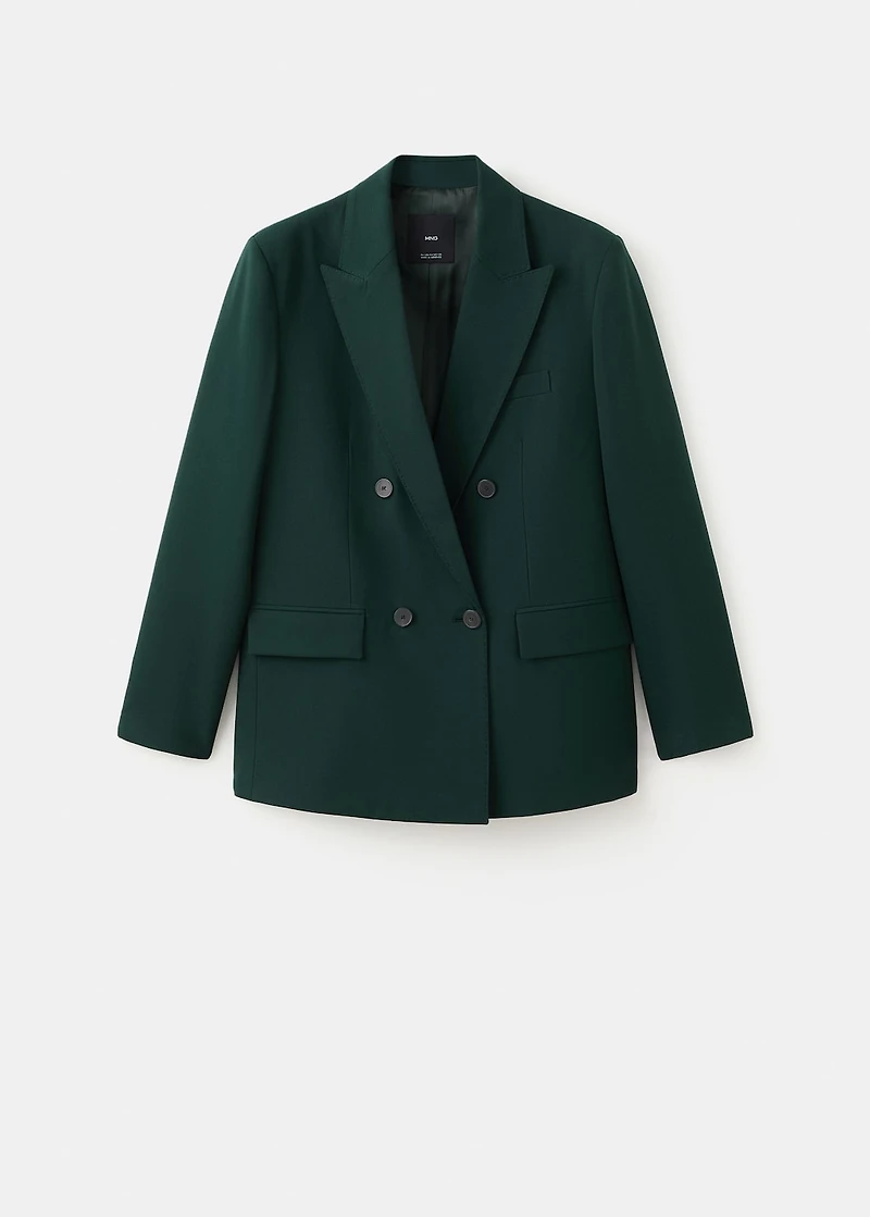 Double-breasted suit blazer