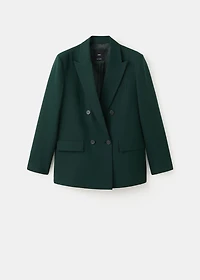 Double-breasted suit blazer