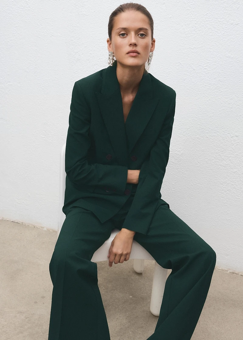 Double-breasted suit blazer