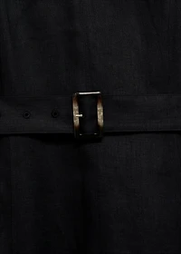 Flared linen dress with belt