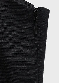 Bow linen-blend dress