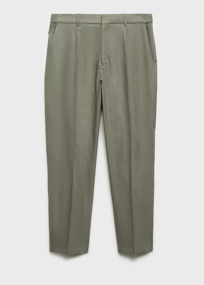 Pleated linen pants