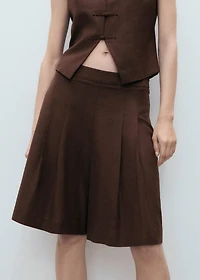 Linen-blend suit bermuda shorts