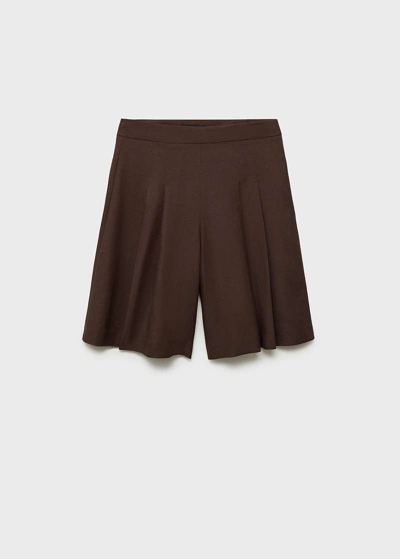 Linen-blend suit bermuda shorts