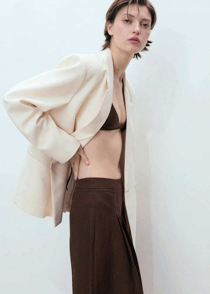 Linen-blend suit bermuda shorts