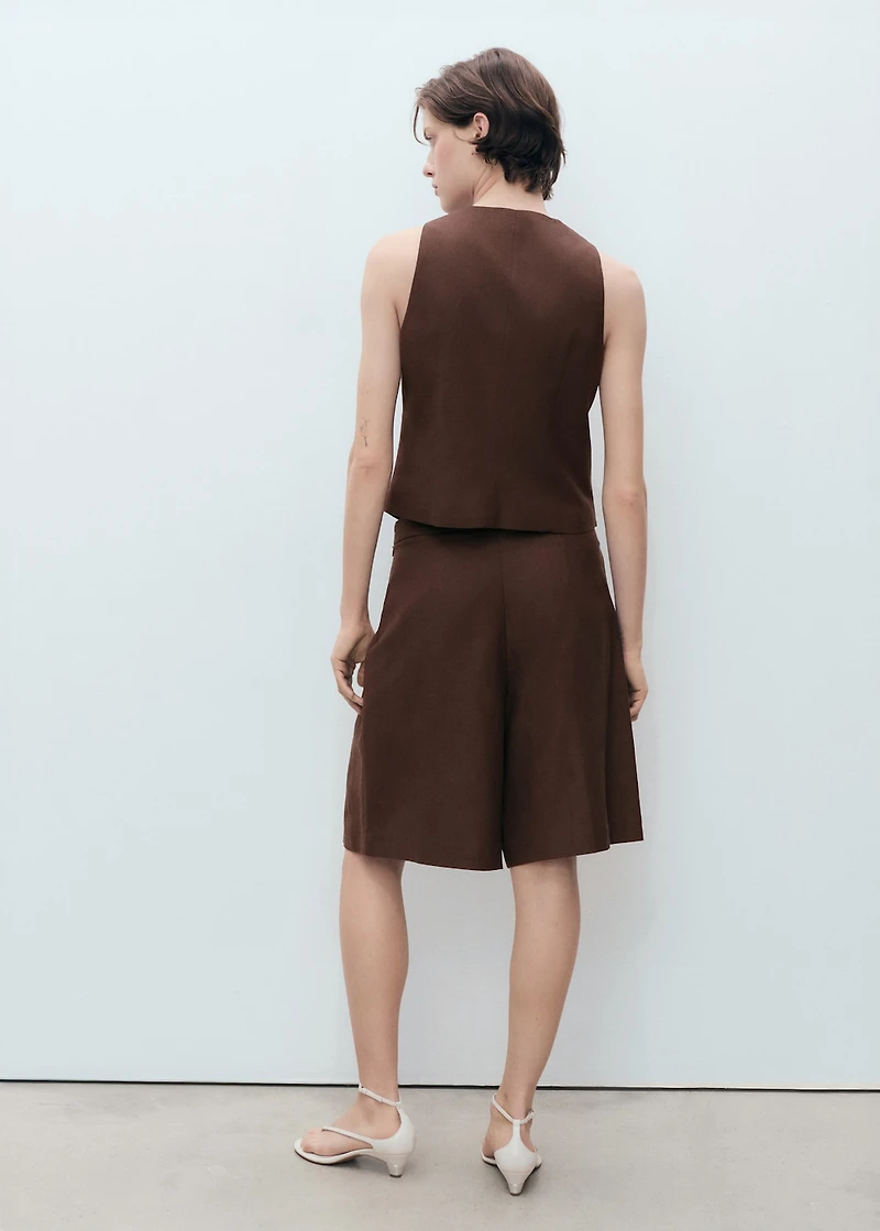 Linen-blend suit bermuda shorts