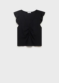 Ruffled-sleeve blouse