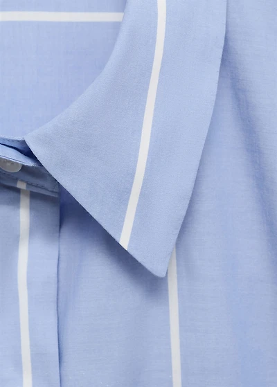 Striped shirt dress with knot