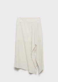 Striped asymmetric skirt