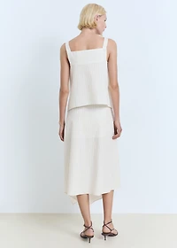 Striped asymmetric skirt