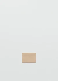 Embossed faux-leather card holder