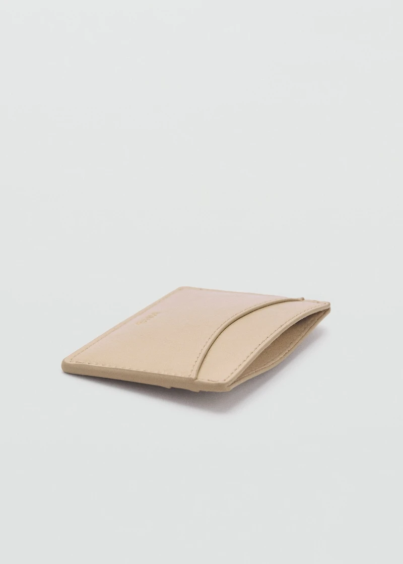Embossed faux-leather card holder