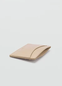 Embossed faux-leather card holder