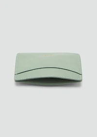 Embossed faux-leather card holder