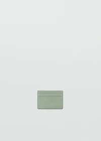 Embossed faux-leather card holder