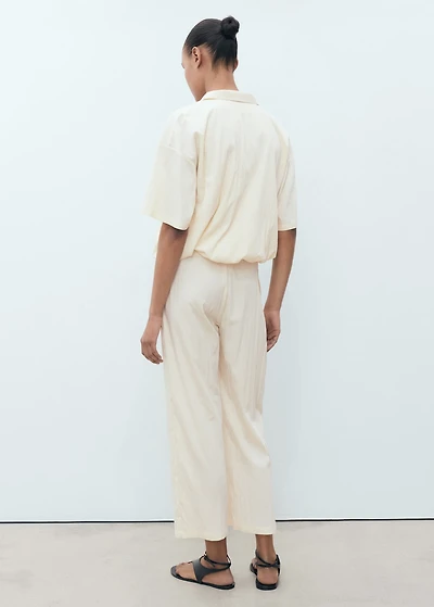 Textured crop trousers